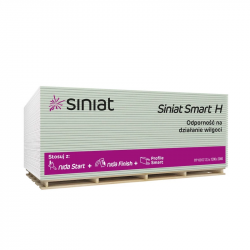 Гіпсокартон вологостійкий Siniat Smart H 2500х1200х12,5 мм Івано-Франківськ