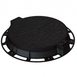 Люк чавунний D800 DN600 круглий важкий з замком та ущільнючою прокладкою Хвиля C250 в Луцьку