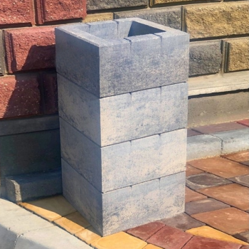 Евроблок Столбиковый гладкий 390х390х190 мм в Ковеле, фото 10