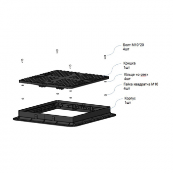 Люк пластиковий квадратний легкий в Івано-Франківську, фото 3