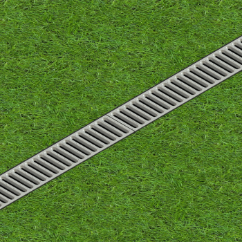 Лоток водовідвідний пластиковий Easy 3 DN100 H100 з решіткою сталевою оцинкованою щілинною А15 в Луцьку, фото 3