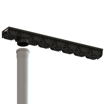 Лоток водовідвідний пластиковий Easy 3 DN100 H100 з решіткою сталевою оцинкованою щілинною А15 в Луцьку, фото 9