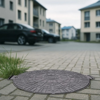 Люк пластиковый D800 DN600 круглый с замком в Луцке, фото 2