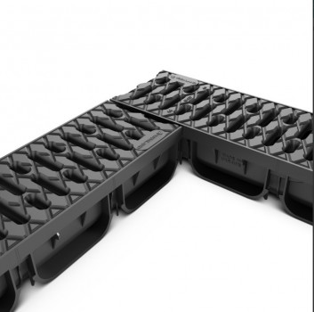 Лоток водоотводный пластиковый Easy 2 DN100 H70 с решеткой пластиковой А15 в Ковеле, фото 3