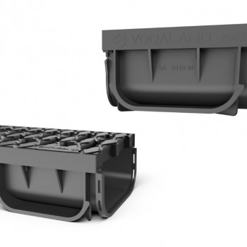 Лоток водоотводный пластиковый Easy 2 DN100 H70 с решеткой пластиковой А15 в Ковеле, фото 4