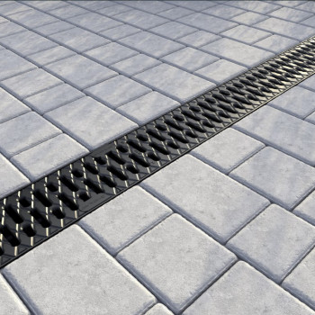 Лоток водоотводный пластиковый Easy 2 DN100 H70 с решеткой пластиковой А15 в Ковеле, фото 5