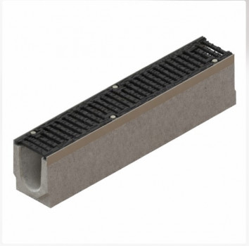 Лоток водовідвідний бетонний Pro DN100 H210 з решіткою чавунною щілинною D400 в Луцьку