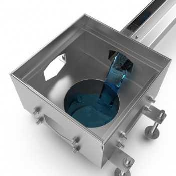 Трап водоотводящий из нержавеющей стали 175х175 для Mini Slot H100 с вертикальным выпуском 110 в Луцке, фото 2