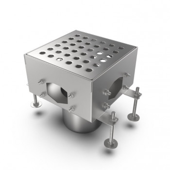 Трап водоотводящий из нержавеющей стали 175х175 для Mini Slot H100 с вертикальным выпуском 110 в Луцке, фото 5