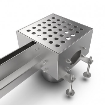 Трап водоотводящий из нержавеющей стали 175х175 для Mini Slot H100 с вертикальным выпуском 110 в Луцке, фото 6